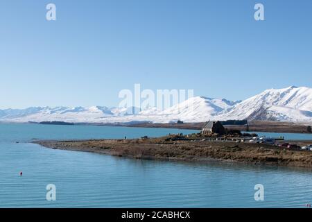 Church of the Good Shepherd on shores of Lake Tekapo Stock Photo