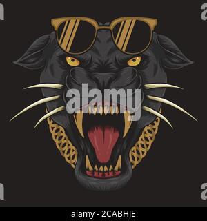 cool black Panther vector illustration for your company or brand Stock Vector