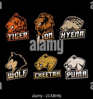predator set logo vector illustration for your company or brand Stock Vector