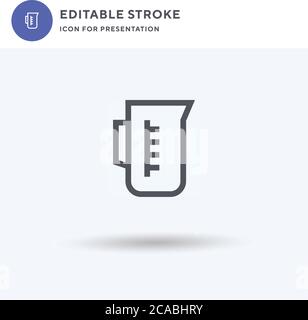 Measuring Cup icon vector, filled flat sign, solid pictogram isolated on white, logo illustration. Measuring Cup icon for presentation. Stock Vector