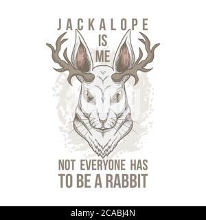 Jackalope Head vector illustration for your company or brand Stock Vector