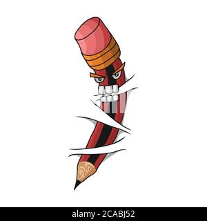 crazy pencil vector illustration for your company or brand Stock Vector
