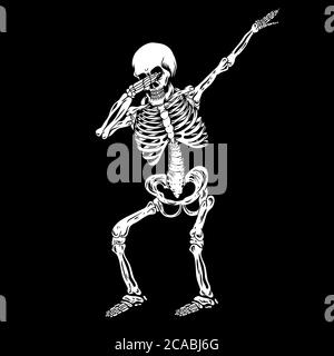 skeleton Human dabbing vector illustration for your company or brand Stock Vector