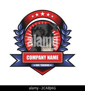 dog training badge amazing design for your company or brand Stock Vector