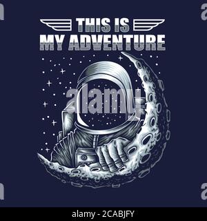 adventure astronaut vector illustration for your company or brand Stock Vector