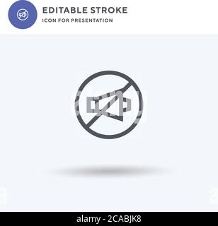 No Shouting icon vector, filled flat sign, solid pictogram isolated on white, logo illustration. No Shouting icon for presentation. Stock Vector