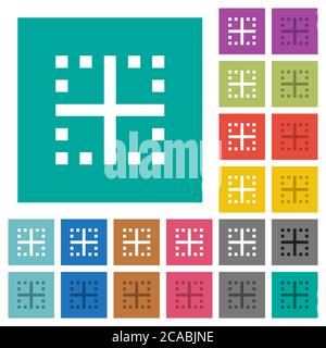 Inner borders multi colored flat icons on plain square backgrounds. Included white and darker icon variations for hover or active effects. Stock Vector