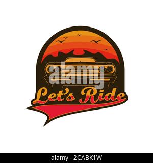 lets ride vintage amazing design for your company or brand Stock Vector