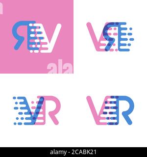 VR Letter Design with Creative Dots Bubble Circles and Blue Pink Colors ...
