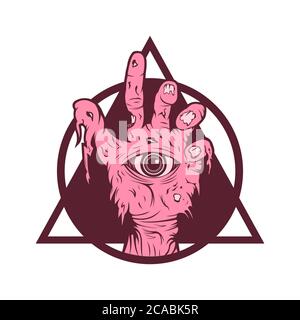 Zombie hand pink vector illustration amazing design for your company or brand Stock Vector