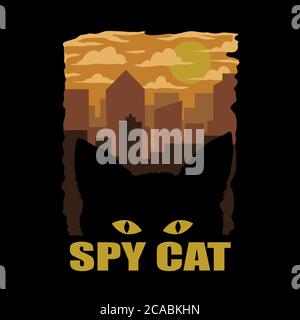 SPY CAT VECTOR ILLUSTRATION FOR YOUR COMPANY OR BRAND Stock Vector