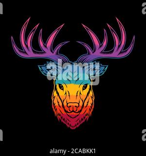 deer head colorful vector illustration for your company or brand Stock Vector