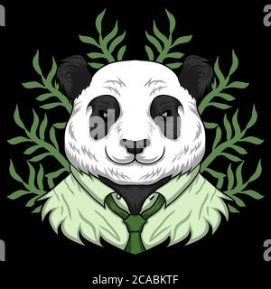 panda work cartoon vector illustration for your company or brand Stock Vector