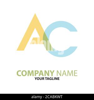 AC CA initial logo concept can be used for companies and businesses Stock Vector