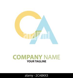 AC CA initial logo concept can be used for companies and businesses Stock Vector