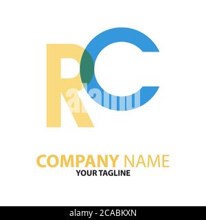 RC CR initial logo concept can be used for companies and businesses Stock Vector