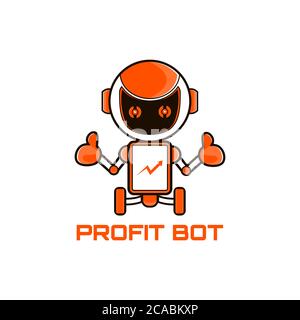 robot marketing mascot vector design illustration amazing design for your company or brand Stock Vector
