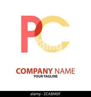 PC initial logo concept can be used for companies and businesses Stock Vector