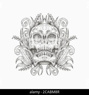 skull decoration vector illustration for your company or brand Stock Vector