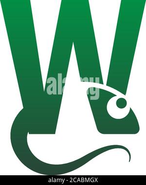 Chameleon font, letter design concept illustration Stock Vector