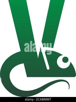 Chameleon font, letter design concept illustration Stock Vector