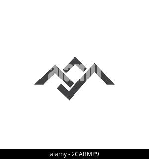 Three mountains for group or finance logo design Stock Vector