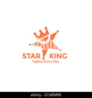 King star with crown for super star or rich modern logo design Stock Vector
