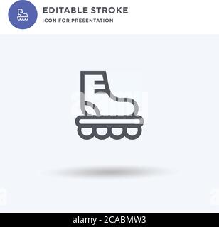 Rollerblade Skates icon vector, filled flat sign, solid pictogram isolated on white, logo illustration. Rollerblade Skates icon for presentation. Stock Vector