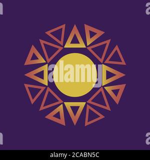 Sun with arrows moving in & out Stock Vector