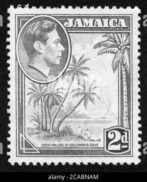 Stamp print in Jamaica,king Stock Photo