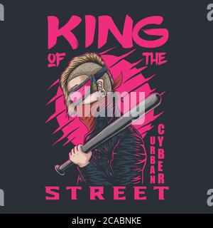 Cyber Urban king of the street vector illustration for your company or brand Stock Vector