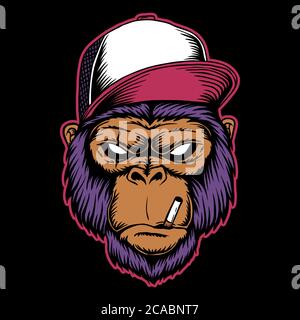 gorilla head vector illustration for your company or brand Stock Vector