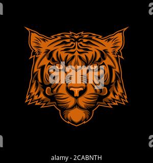 tiger head illustration amazing design for your company or brand Stock Vector