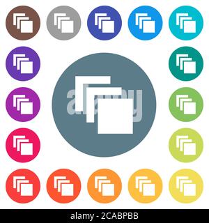 Multiple canvases flat white icons on round color backgrounds. 17 background color variations are included. Stock Vector