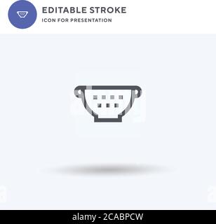 Colander icon vector, filled flat sign, solid pictogram isolated on white, logo illustration. Colander icon for presentation. Stock Vector