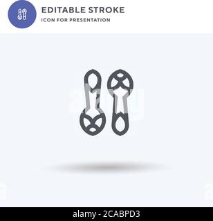 Wooden Spoon icon vector, filled flat sign, solid pictogram isolated on white, logo illustration. Wooden Spoon icon for presentation. Stock Vector