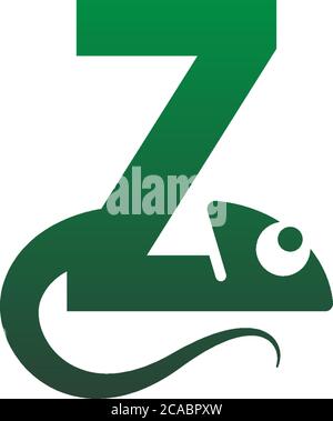 Chameleon font, letter design concept illustration Stock Vector