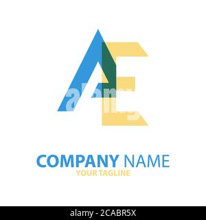 AE EA initial logo concept can be used for companies and businesses Stock Vector