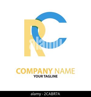 RC CR initial logo concept can be used for companies and businesses Stock Vector