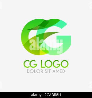 The CG logo with striking colors and gradations, modern and simple for industrial, retail, business, corporate. this GC logo made for online and offli Stock Vector