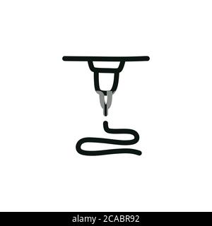 3d printing doodle icon, vector illusration Stock Vector