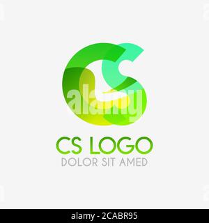 The CS logo with striking colors and gradations, modern and simple for industrial, retail, business, corporate. this SC logo made for online and offli Stock Vector