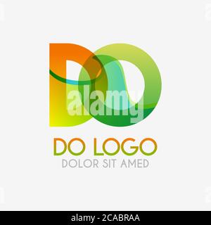 The DO logo with striking colors and gradations, modern and simple for industrial, retail, business, corporate. this OD logo made for online and offli Stock Vector
