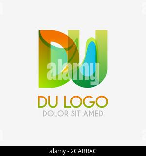 The DU logo with striking colors and gradations, modern and simple for industrial, retail, business, corporate. this UD logo made for online and offli Stock Vector