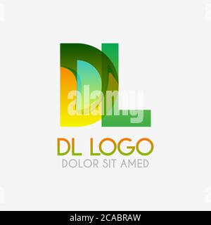 The DL logo with striking colors and gradations, modern and simple for industrial, retail, business, corporate. this LD logo made for online and offli Stock Vector