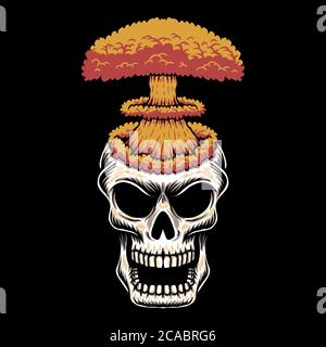 Skull head nuke vector illustration for your company or brand Stock Vector