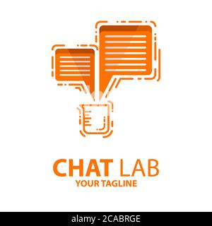 Chatting lab logo concept can be used for companies and businesses Stock Vector