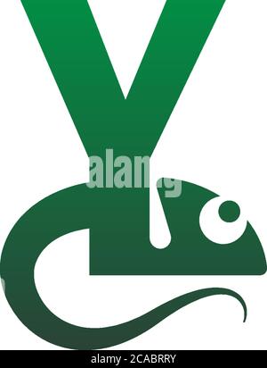 Chameleon font, letter design concept illustration Stock Vector