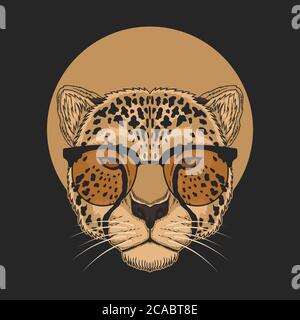 cheetah eyeglasses vector illustration for your company or brand Stock Vector