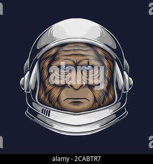 Bigfoot astronaut vector illustration for your company or brand Stock Vector